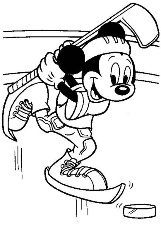 mickey patinador para colorear