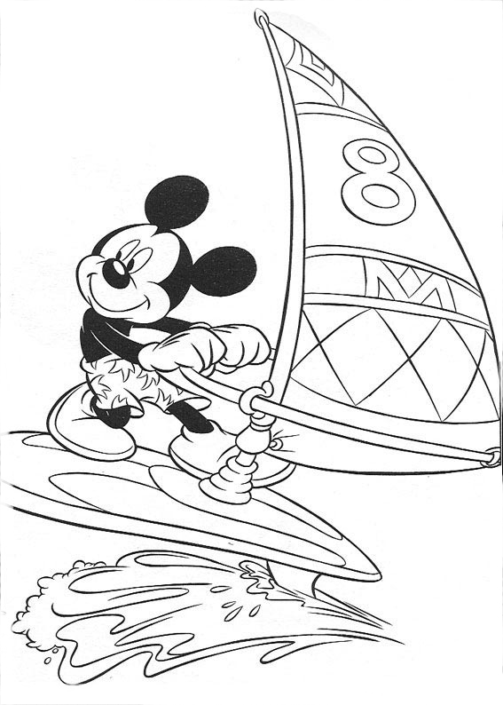 mickey playa para colorear