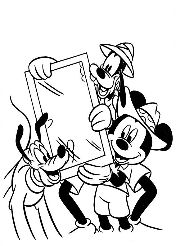 mickey, pluto y goofy para colorear