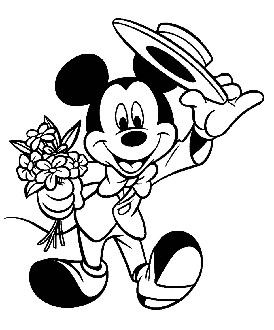 mickey romantico para colorear