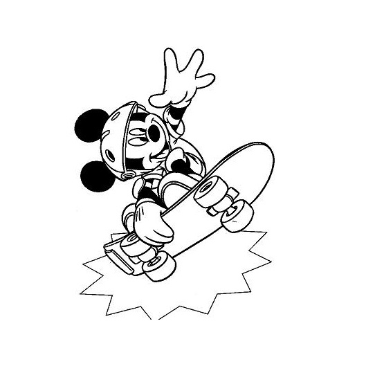 mickey skate dibujos para colorear