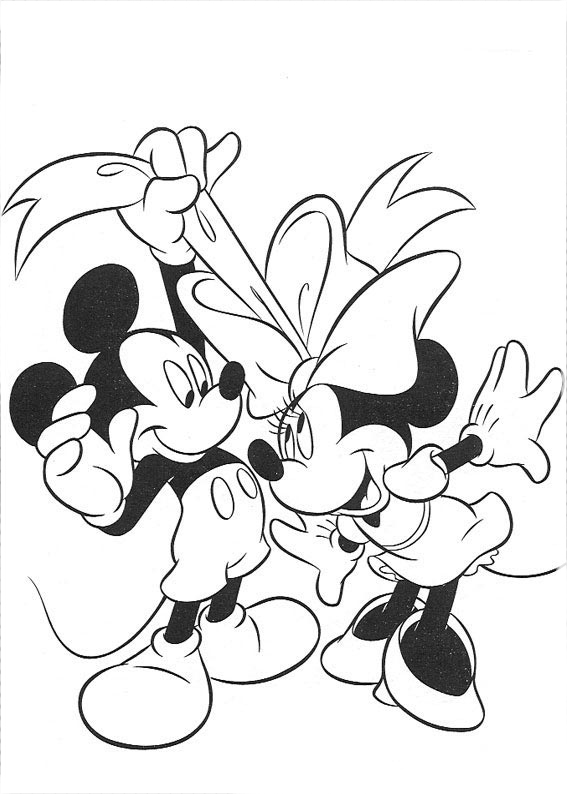 mickey y minnie disney para colorear