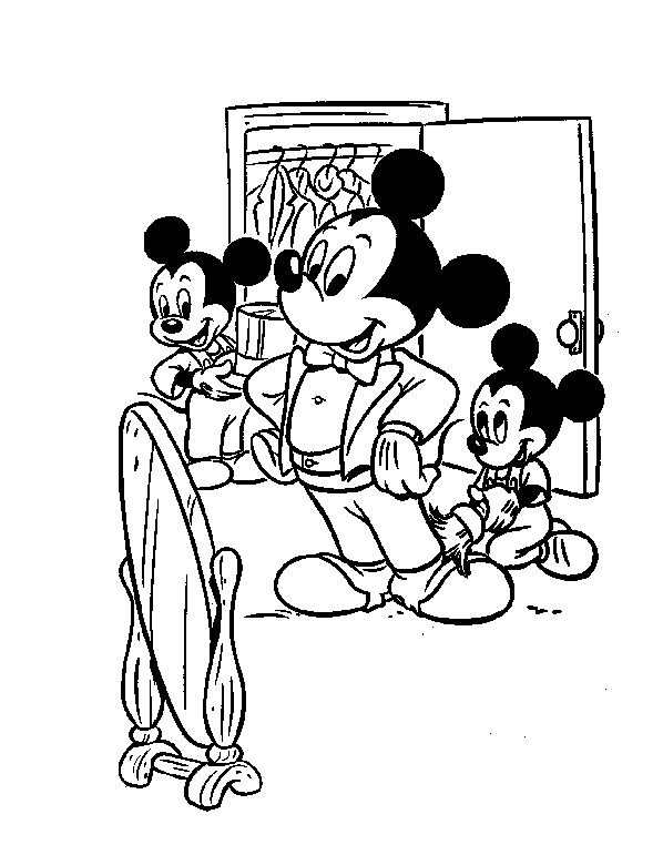 mickey y sus sobrinos para colorear