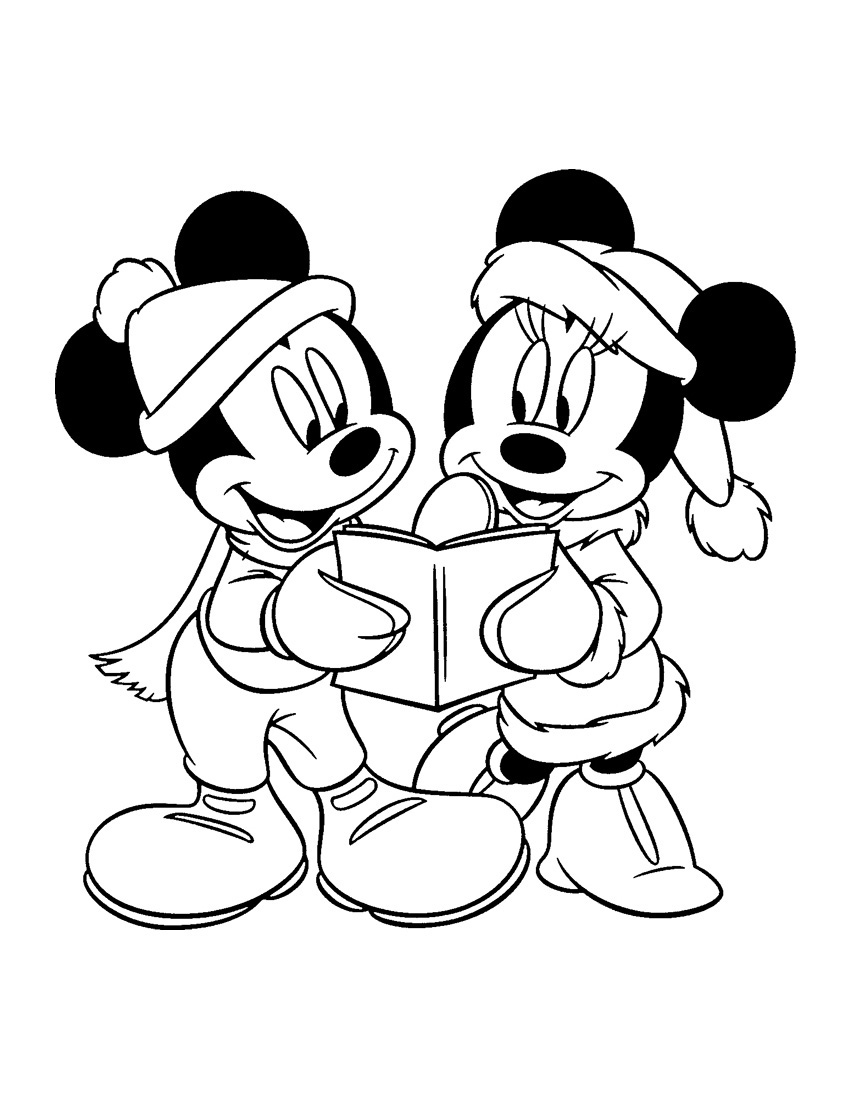 minnie de navidad para colorear