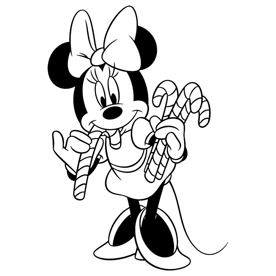 minnie navidad para colorear