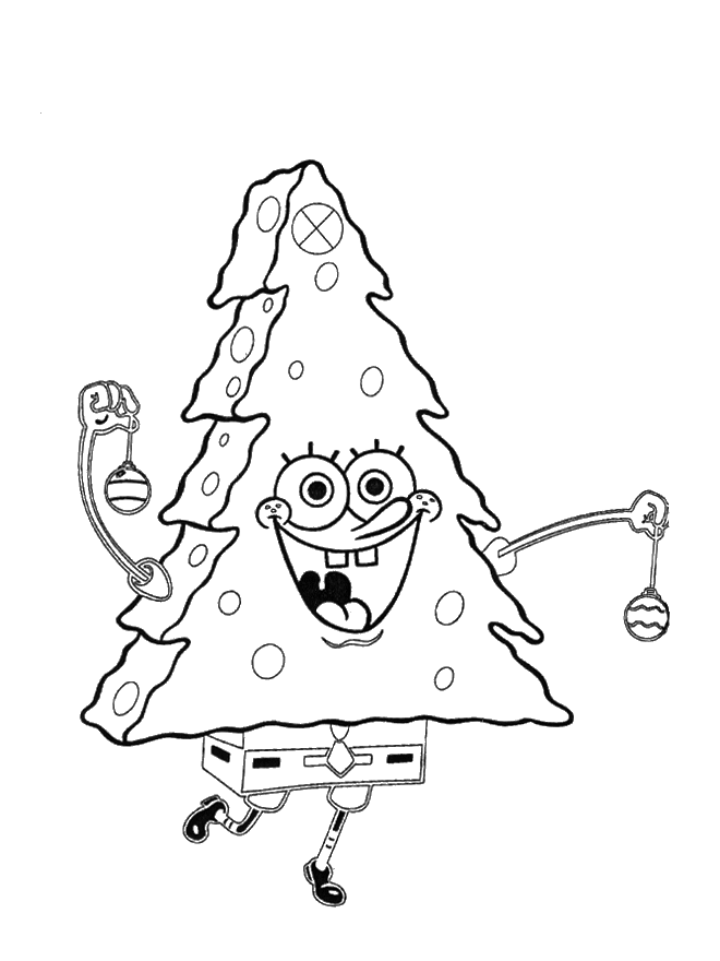 navidad bob esponja para colorear