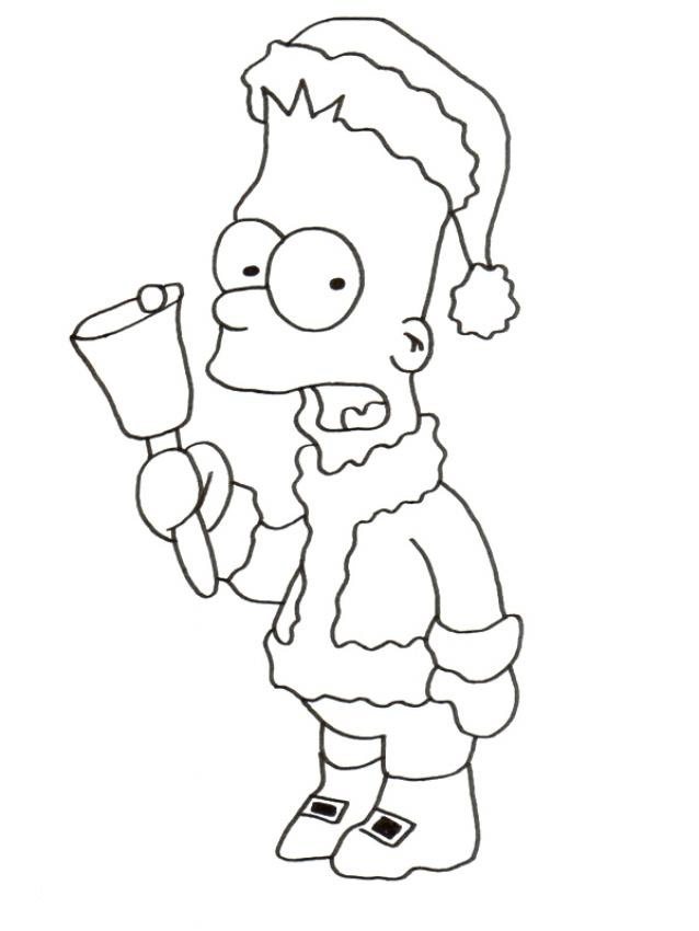 navidad de los simpson para colorear