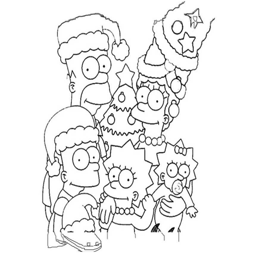 navidad de los simpson para pintar