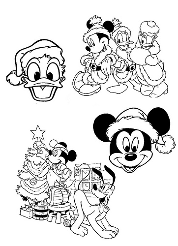 navidad de mickey para colorear