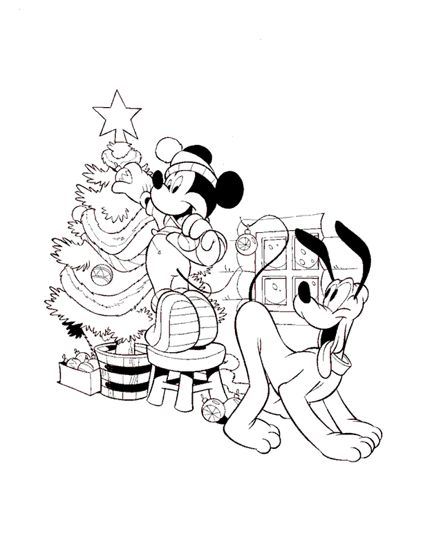 navidad mickey para colorear