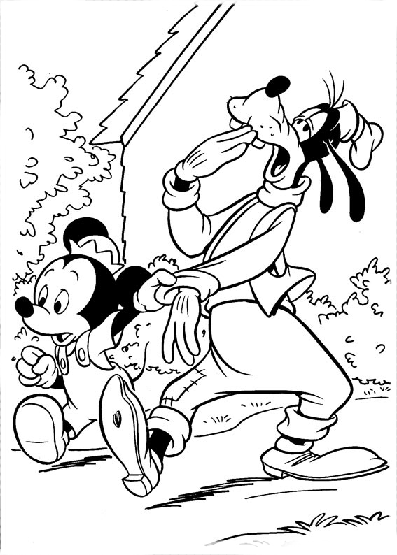 pluto y goofy para colorear