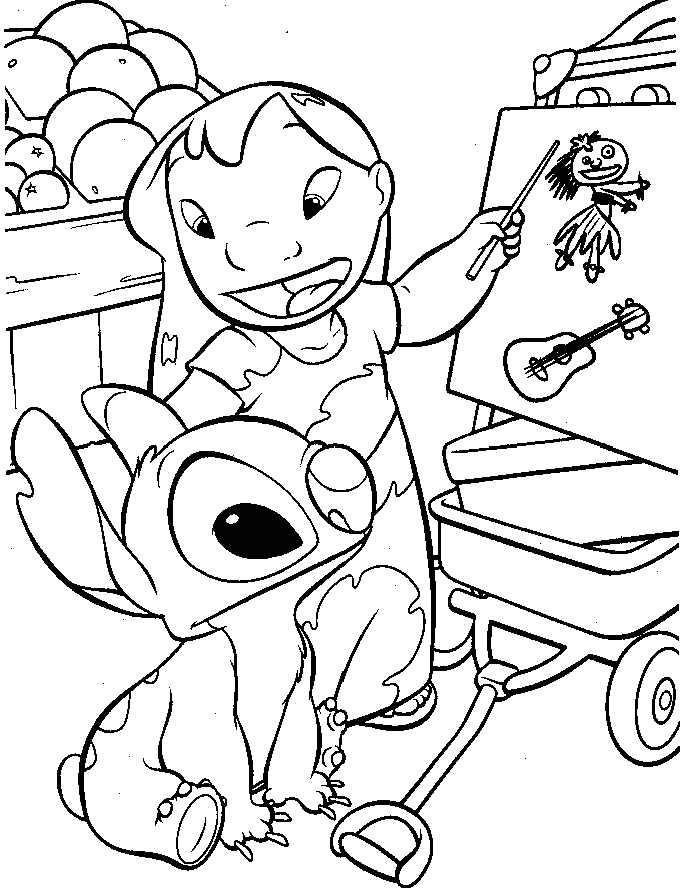 Lilo y Stitch para colorear, pintar e imprimir