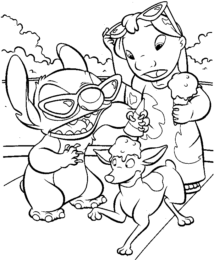 Lilo y Stitch para colorear