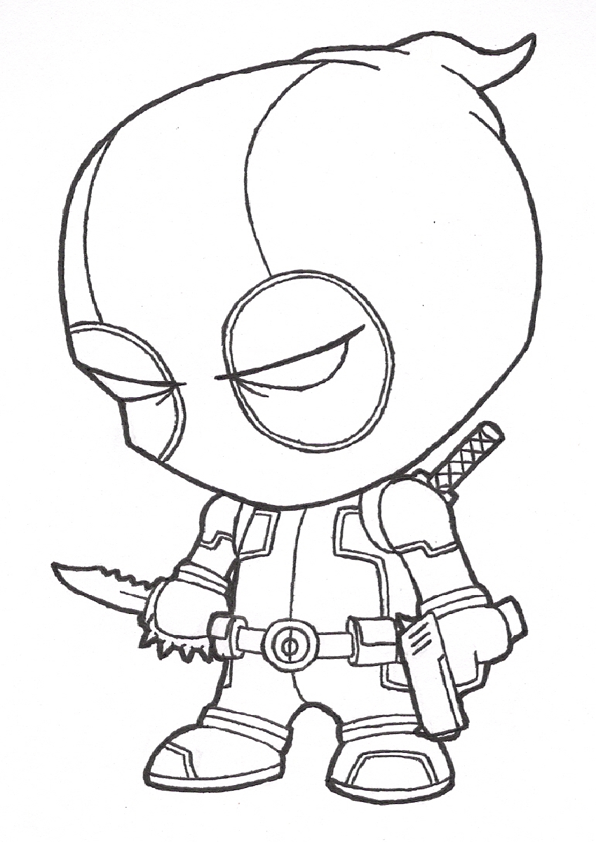 Download Deadpool para colorear, pintar e imprimir