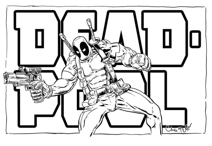 Download Deadpool para colorear, pintar e imprimir