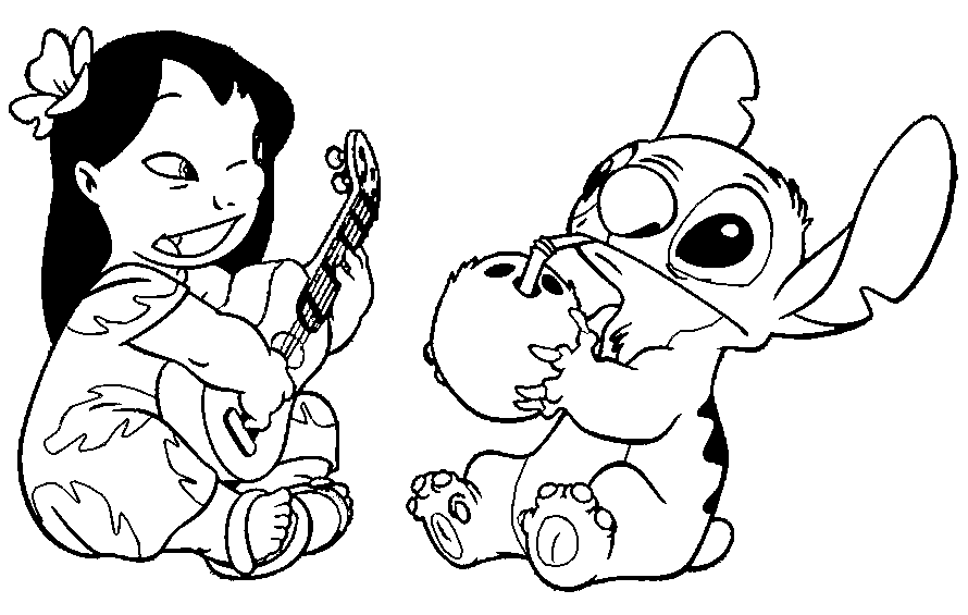 Lilo y Stitch para colorear, pintar e imprimir