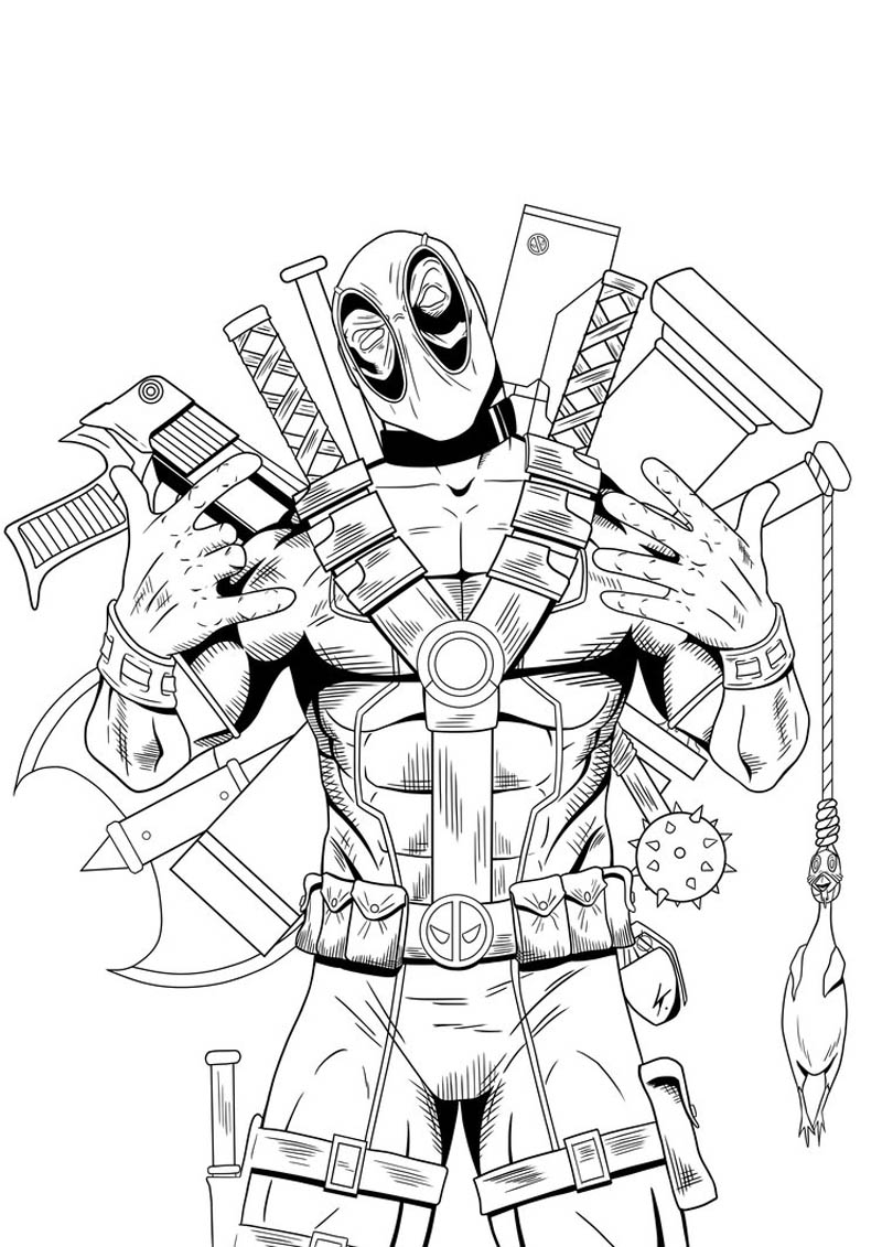 dibujos de deadpool para colorear