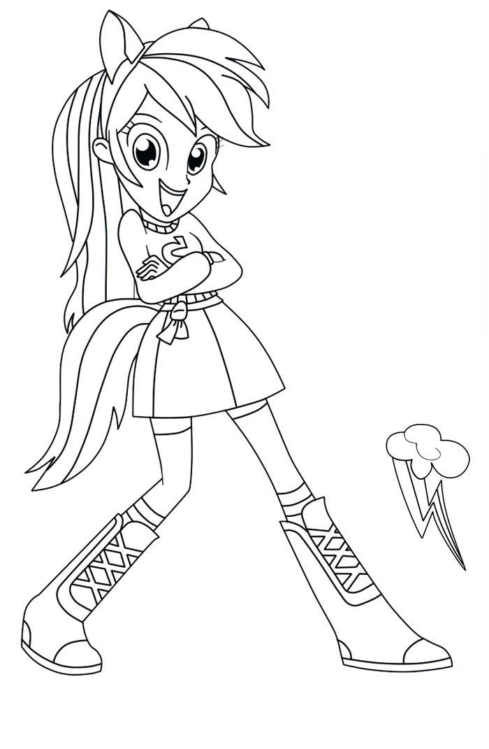 Equestria Girls para colorear, pintar e imprimir