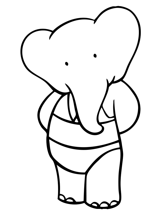 dibujos para colorear de babar