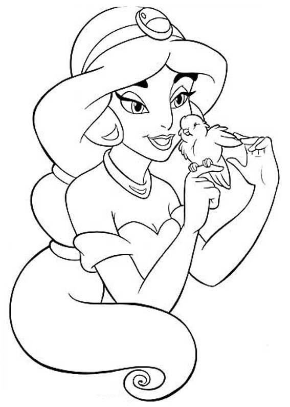 dibujos para pintar de la princesa jasmin