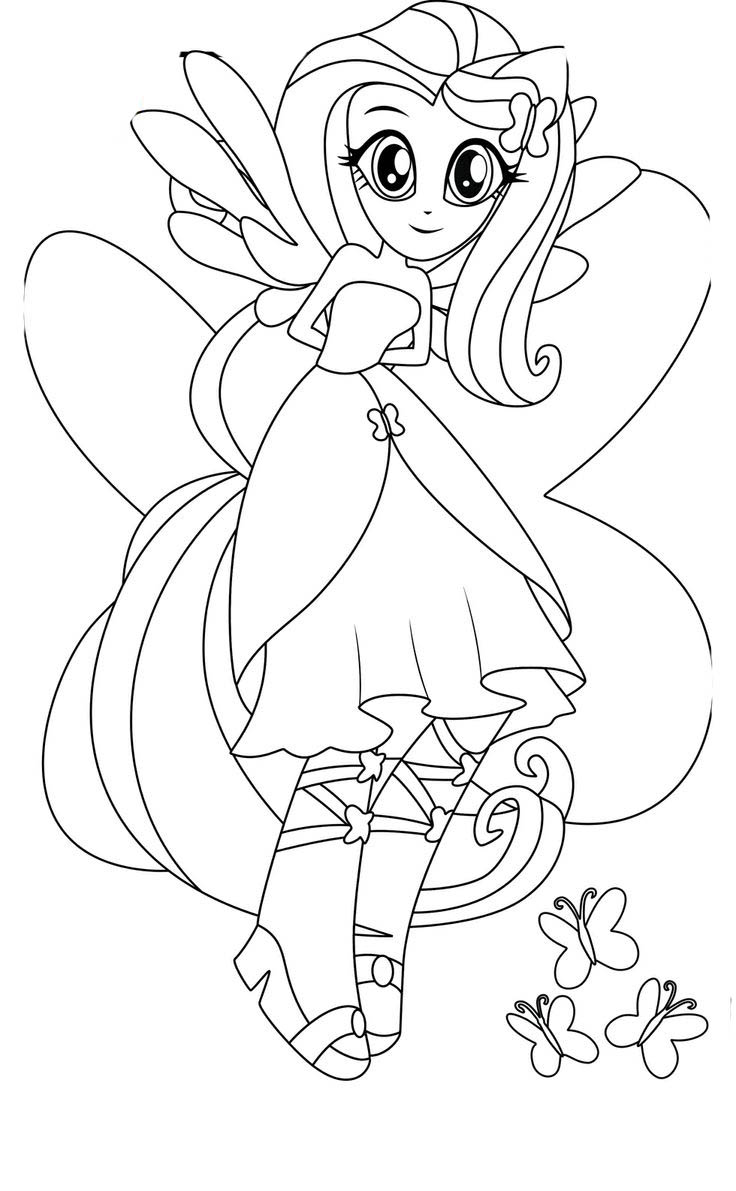 Equestria Girls para colorear, pintar e imprimir