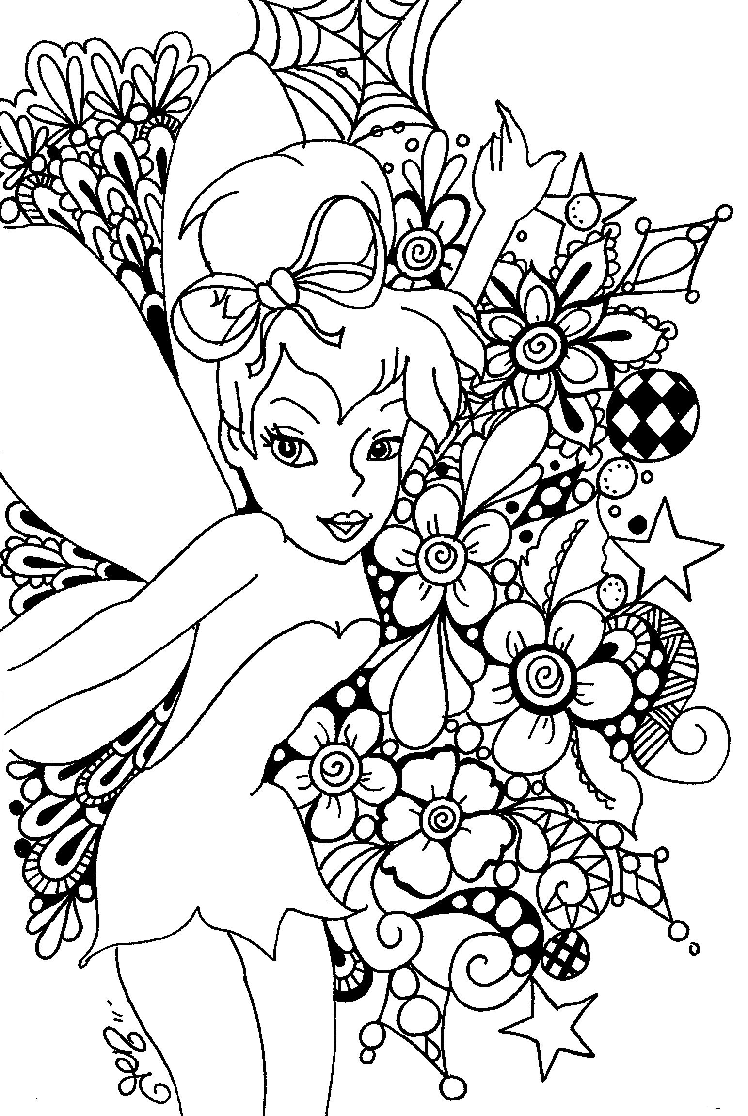 imagenes de la tinkerbell para colorear