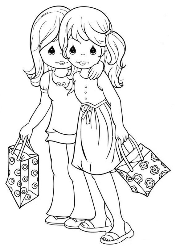 Dibujo Para Colorear De Dos Mejores Amigas Paramiquotes