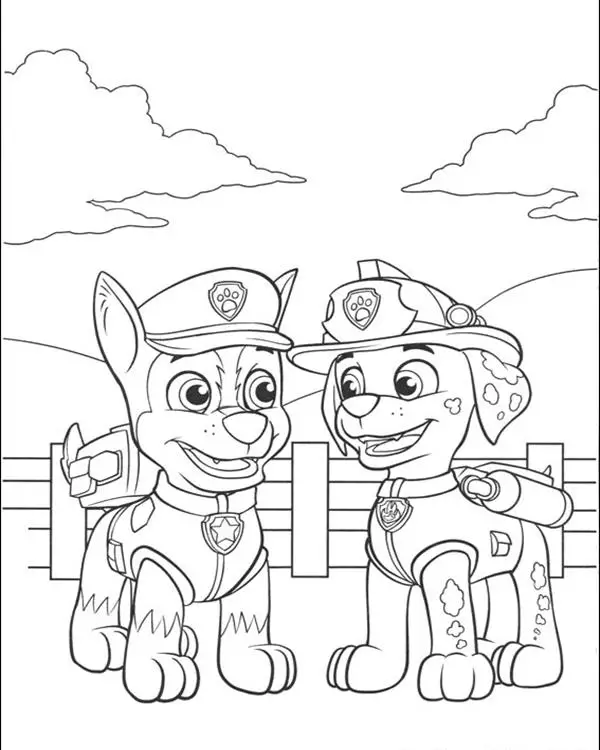 imagenes de patrulla de cachorros para colorear