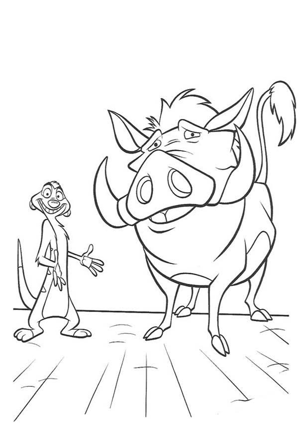 imagenes de timon y pumba para colorear