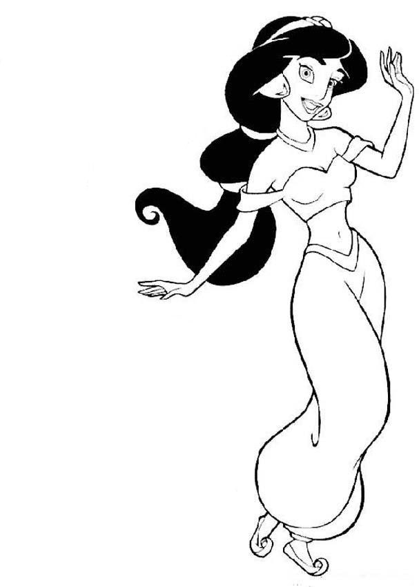 jasmin aladdin para colorear