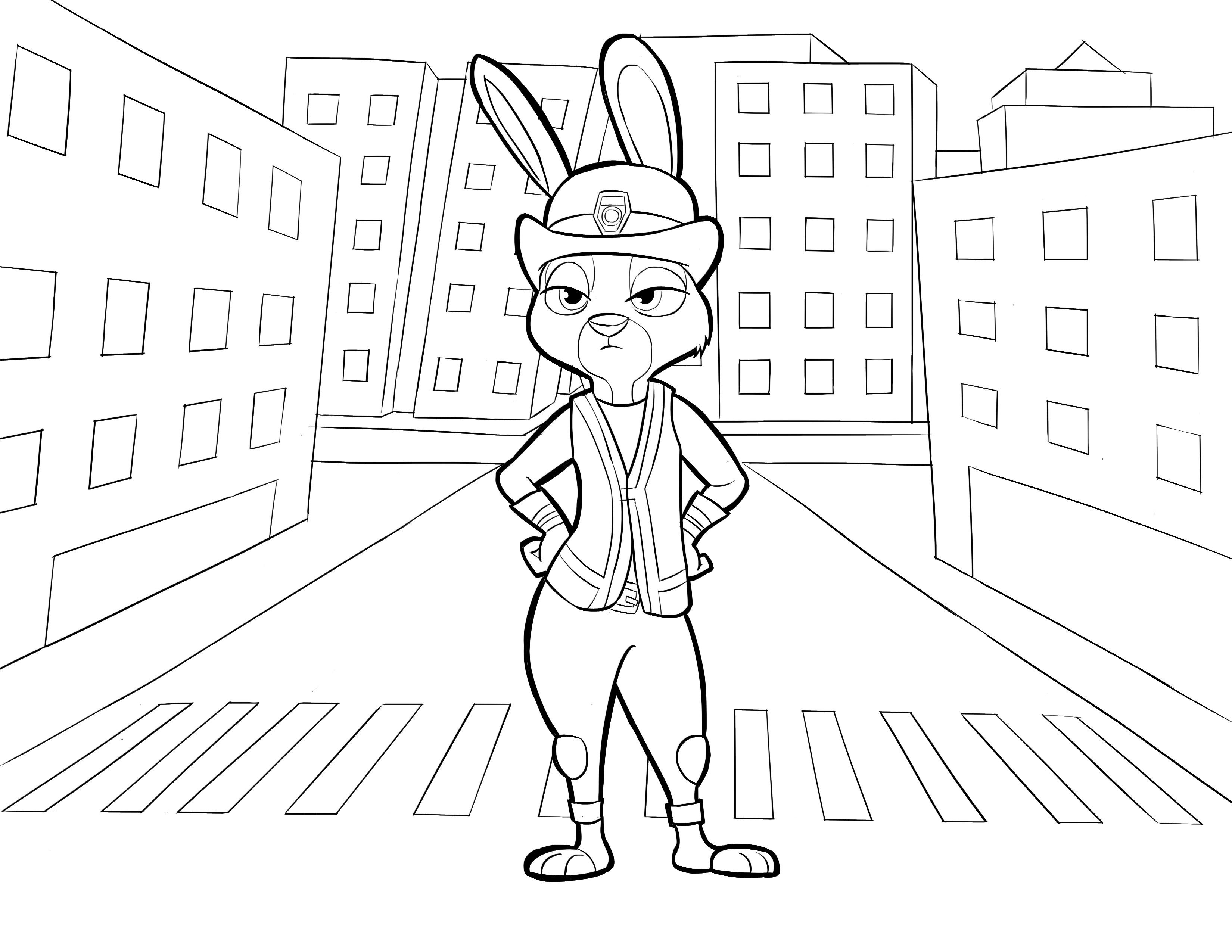 judy hopps de zootropolis para colorear