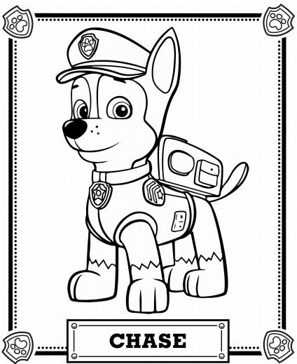 paw patrol para imprimir y colorear