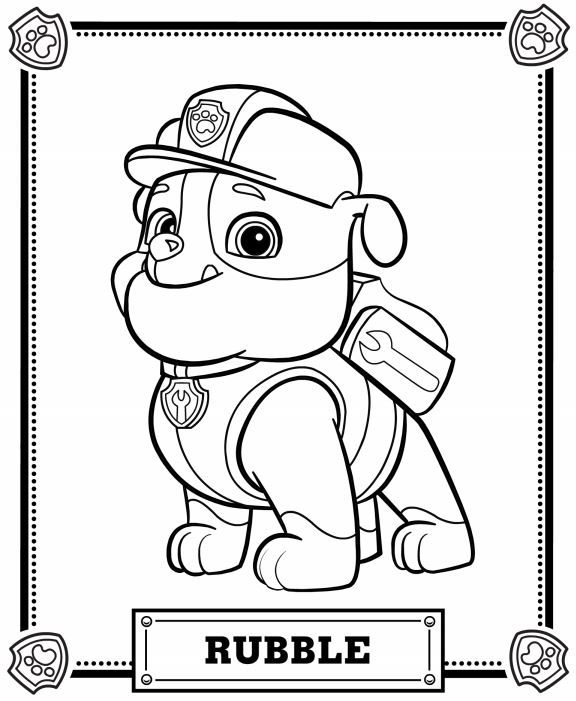 paw patrol para imprimir y pintar