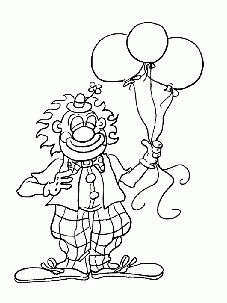 payaso con globos para colorear 8