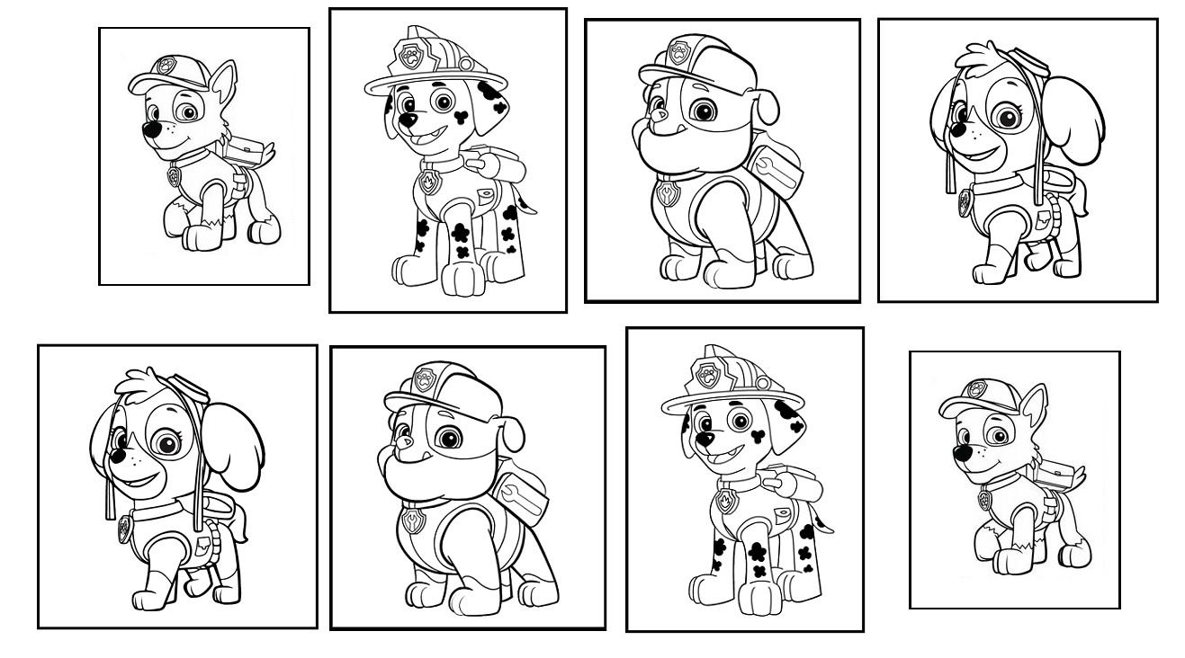 personajes de patrulla de cachorros para colorear