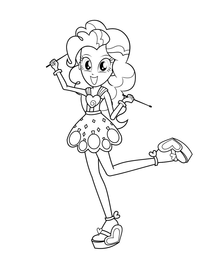 pinkie pie equestria girls para colorear