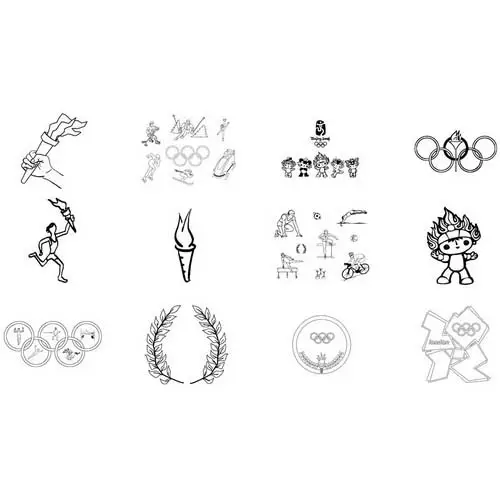 simbolos de las olimpiadas para colorear