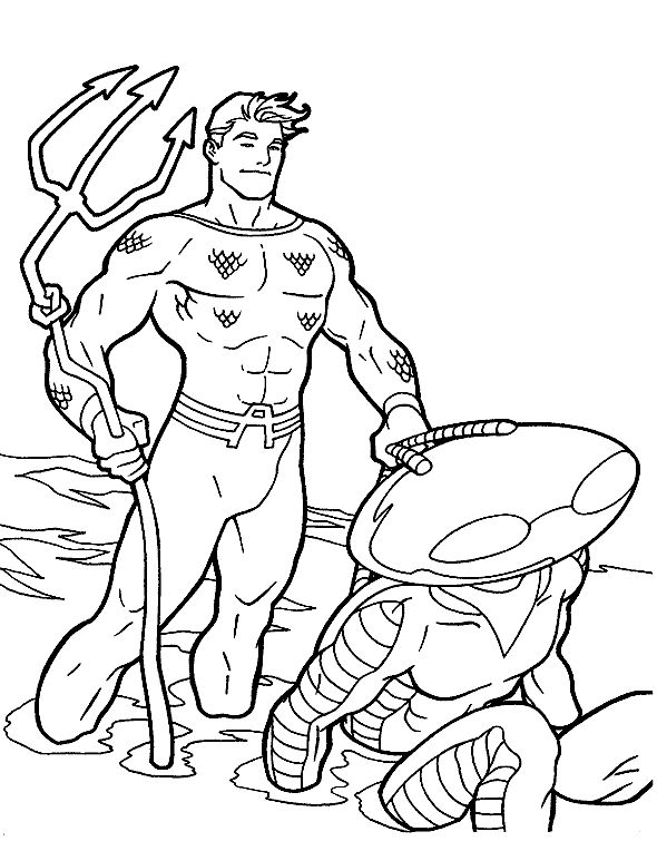 superheroe aquaman para colorear