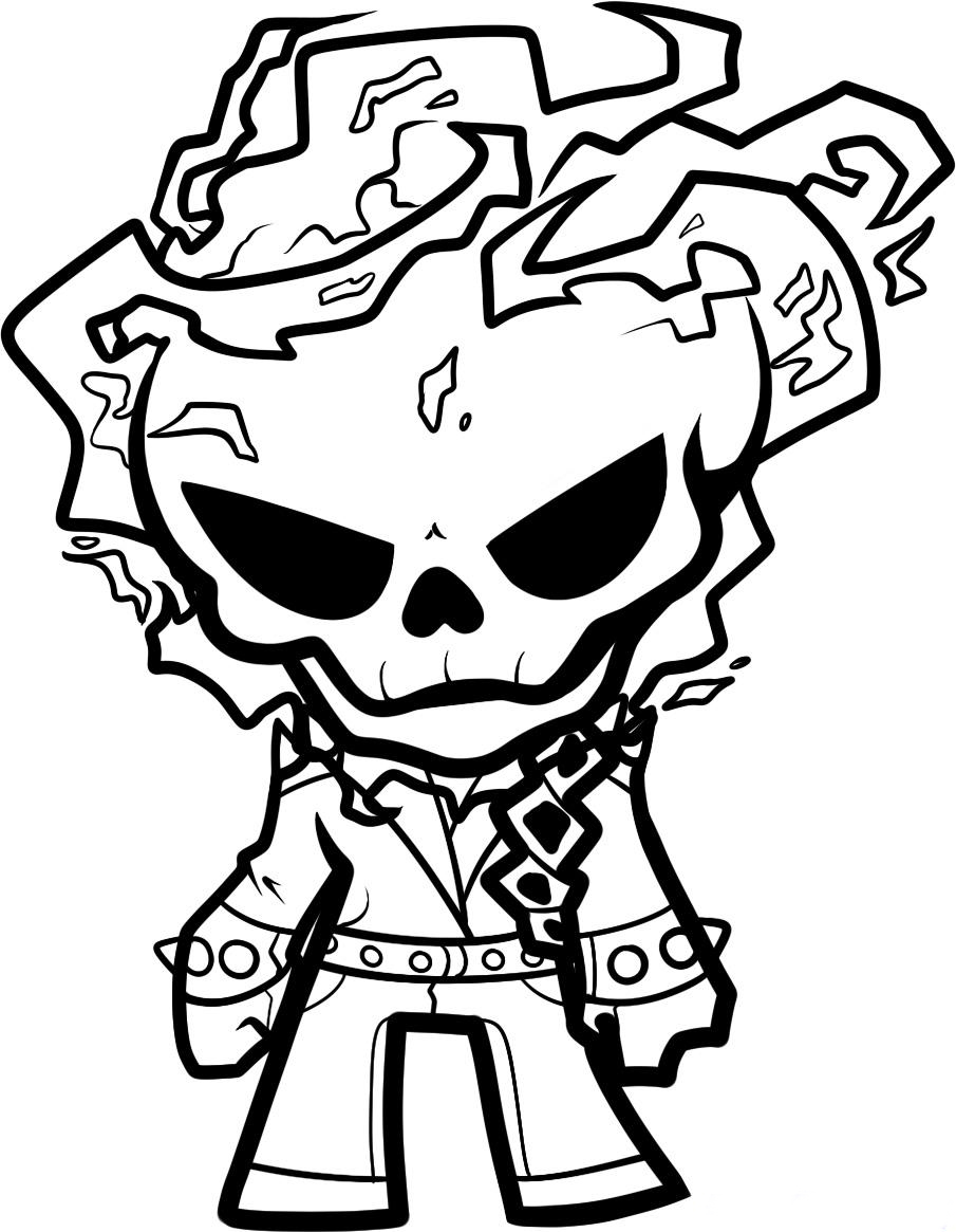 vengador fantasma chibi para colorear