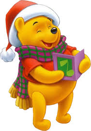 Winnie Pooh Navidad para colorear