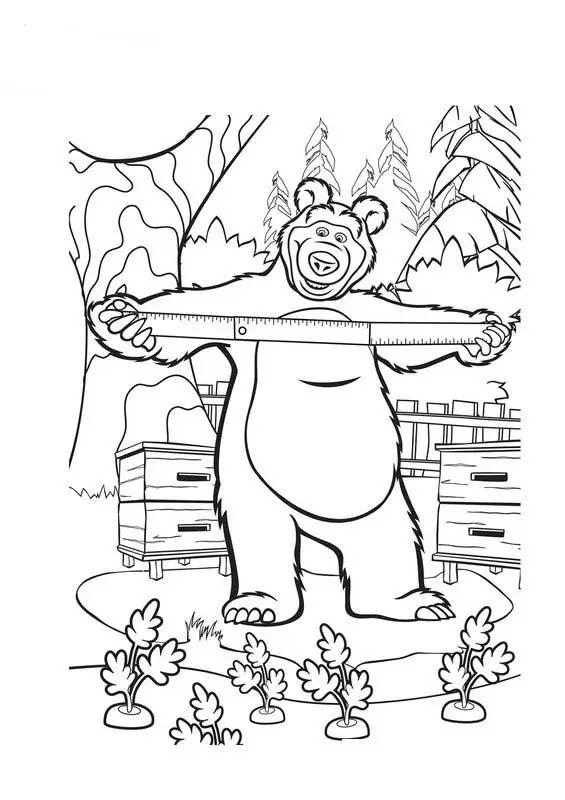 dibujo de masha y el oso para imprimir
