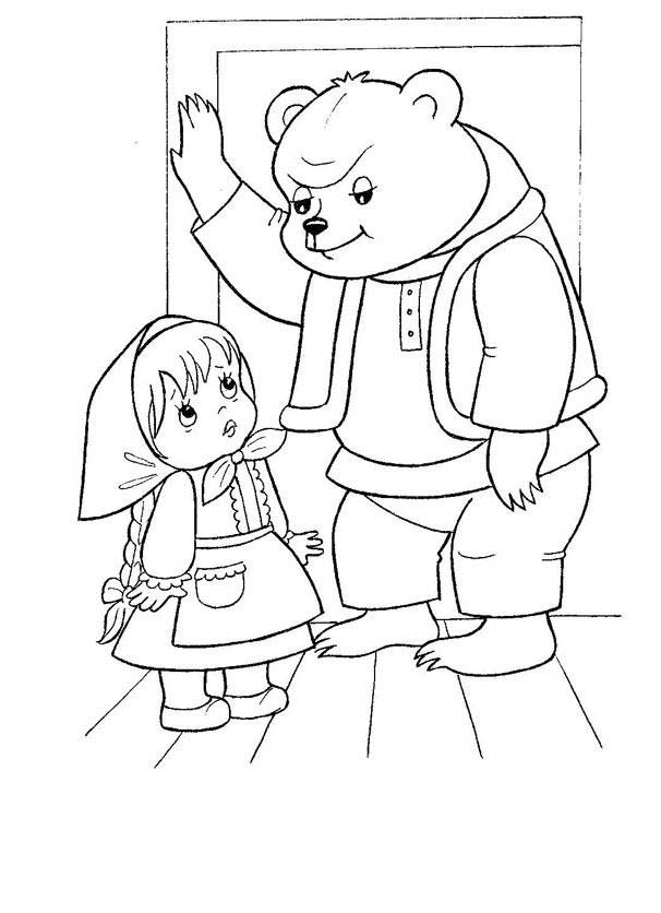 dibujos de masha y el oso para pintar