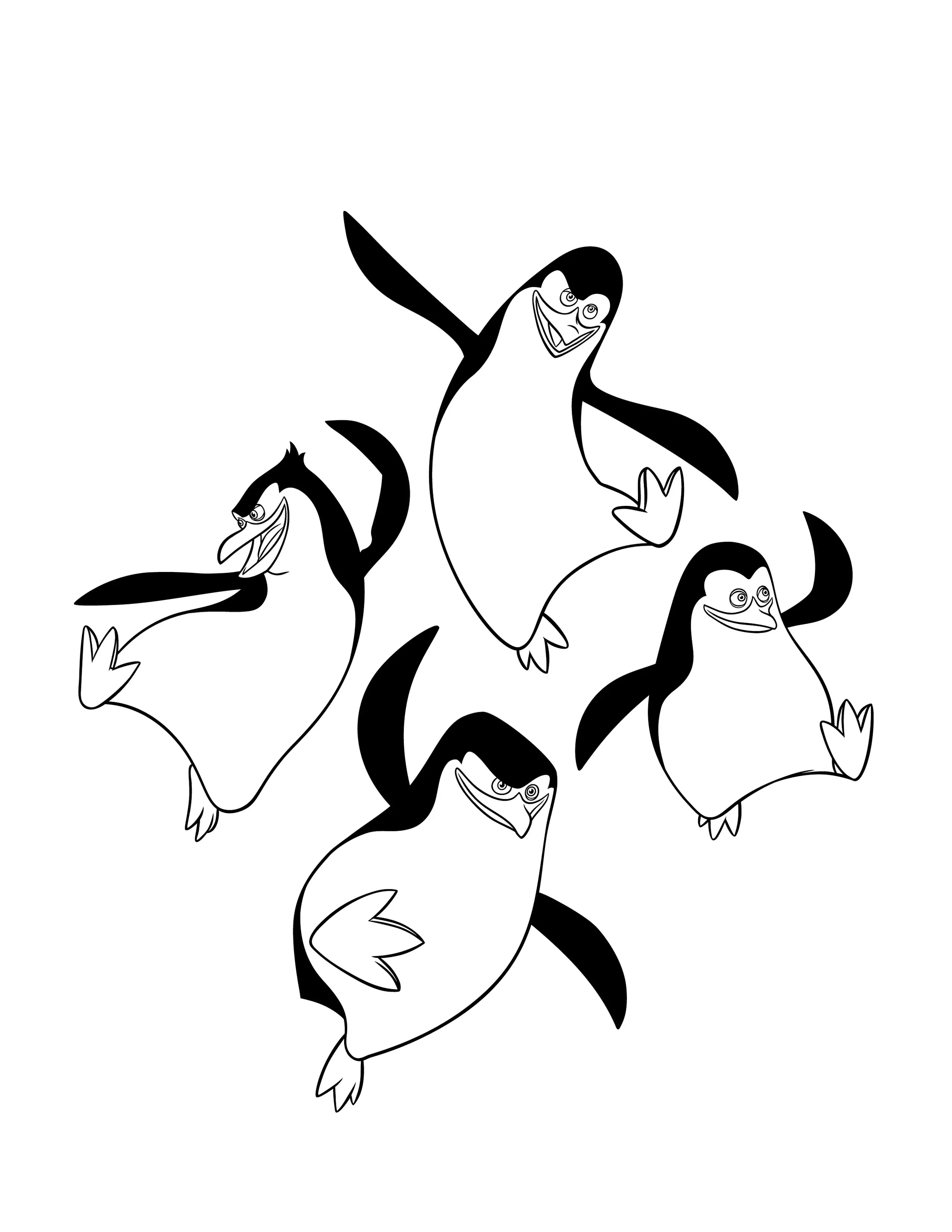 dibujos de pinguinos de madagascar para imprimir