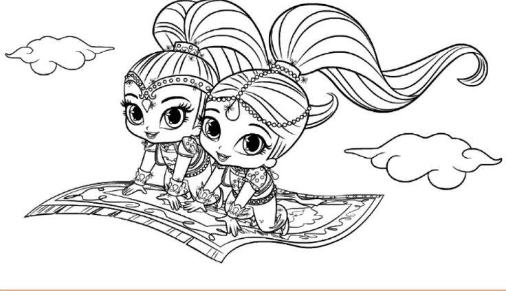 dibujos de shimmer y shine para pintar