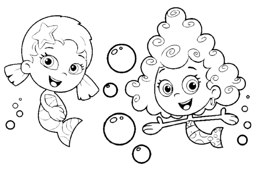 figuras de bubble guppies para colorear