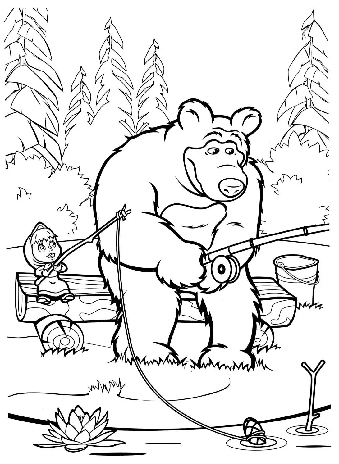 imagen de masha y el oso para imprimir
