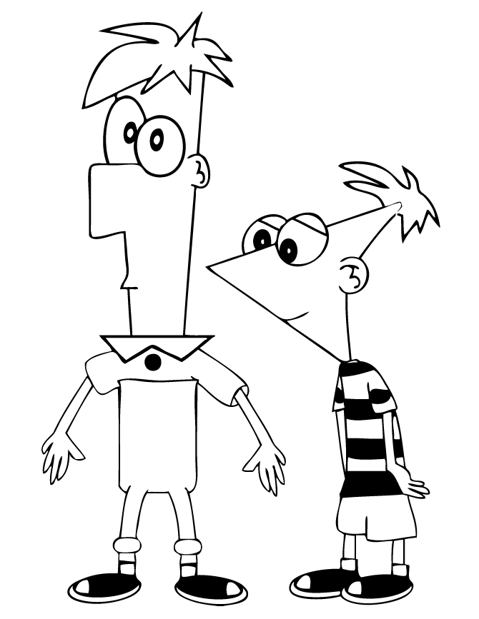 phineas y ferb para pintar e imprimir