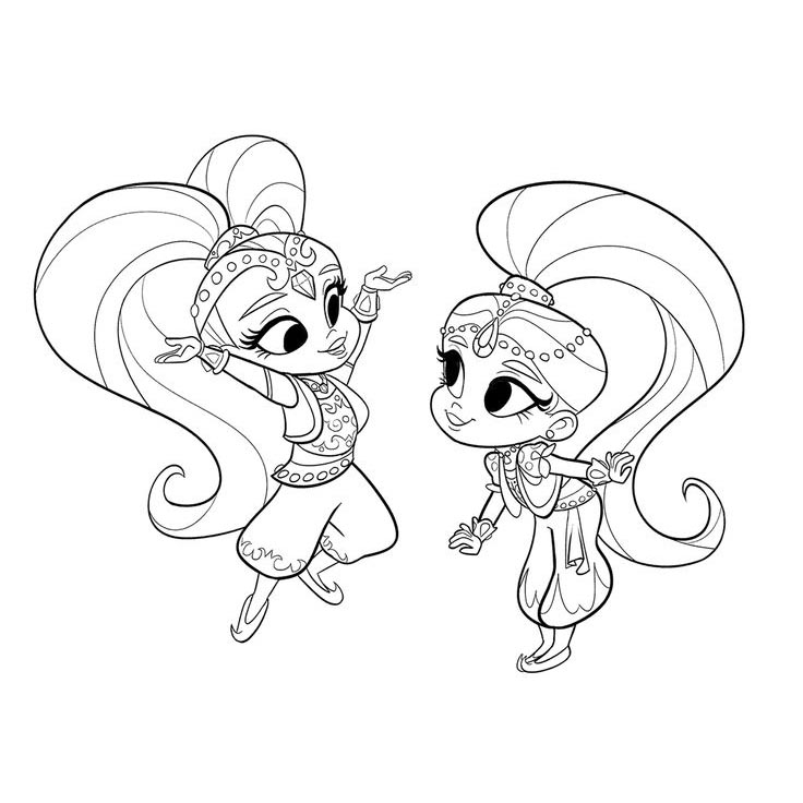 shimmer y shine dibujos para colorear