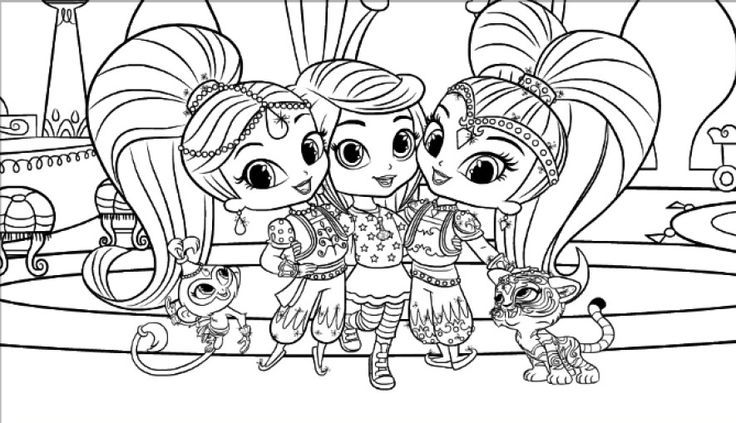 shimmer y shine para colorear