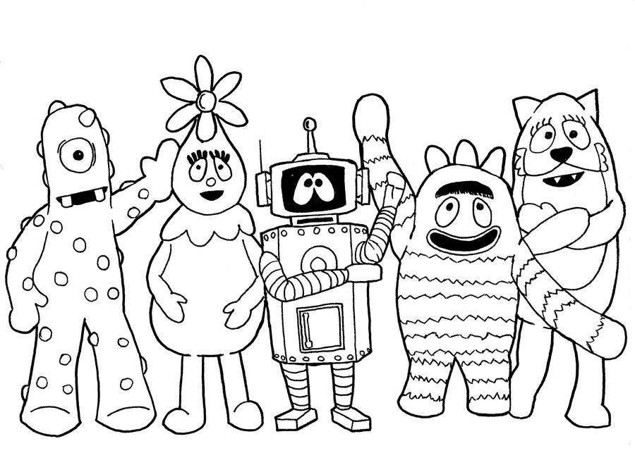 yo gabba gabba para colorear e imprimir